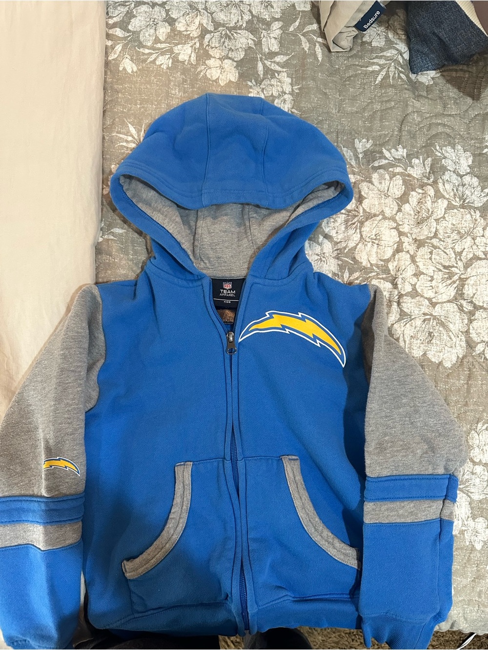 NFL Los Angeles Chargers Blue & Gray Kids Hooded Zip Jacket